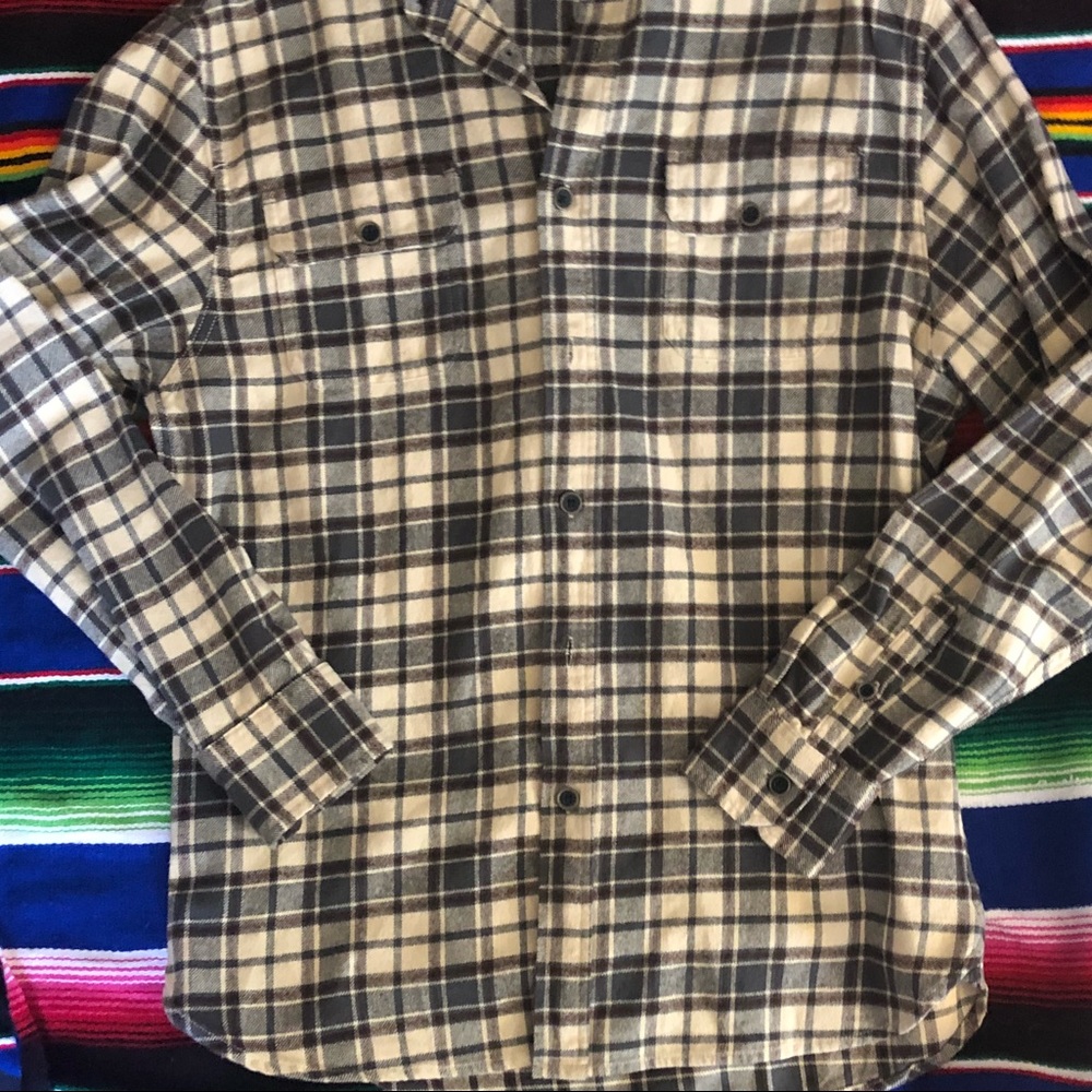 Jachs Plaid Flannel Long Sleeve Shirt Brown